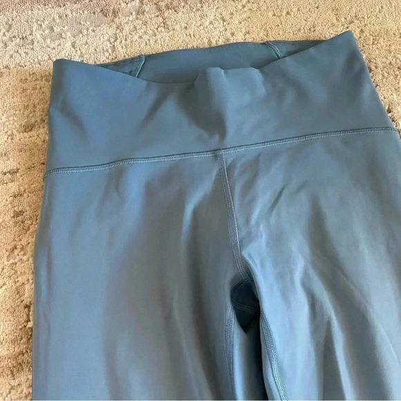 Lululemon Train Times 7/8 Blue Charcoal Leggings Mesh Calf Panels Yoga Pants: 8 - Picture 3 of 13